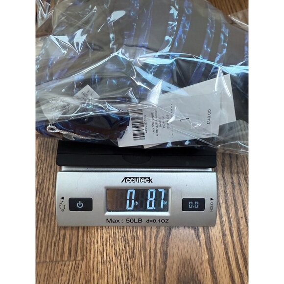 Chicos Travelers Womens Navy Ombre Auden Strip Jacket Size 1/Medium Sheer - Picture 11 of 11